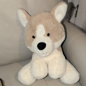 Adorable Plush  Cream and White Stuffed Dog Animal